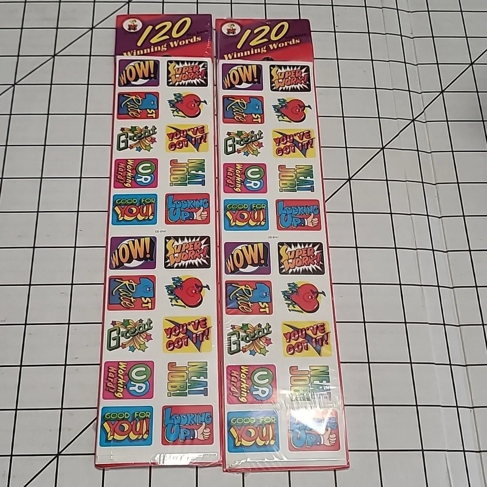 Lot of 2 '120 Winning Words' Stickers by Carson Dellosa‎ Publishing NWOT